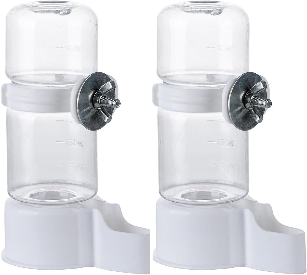 Bird Water Feeder,2Pcs Automatic Bird Water Dispenser for Cage,Parrot Water Bottle Drinker Food Seed Dispenser Cage Accessories for Parrots Budgie Lovebirds Parakeet Cockatiel (Clear 140ML)