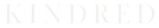 Kindred wordmark logo in white